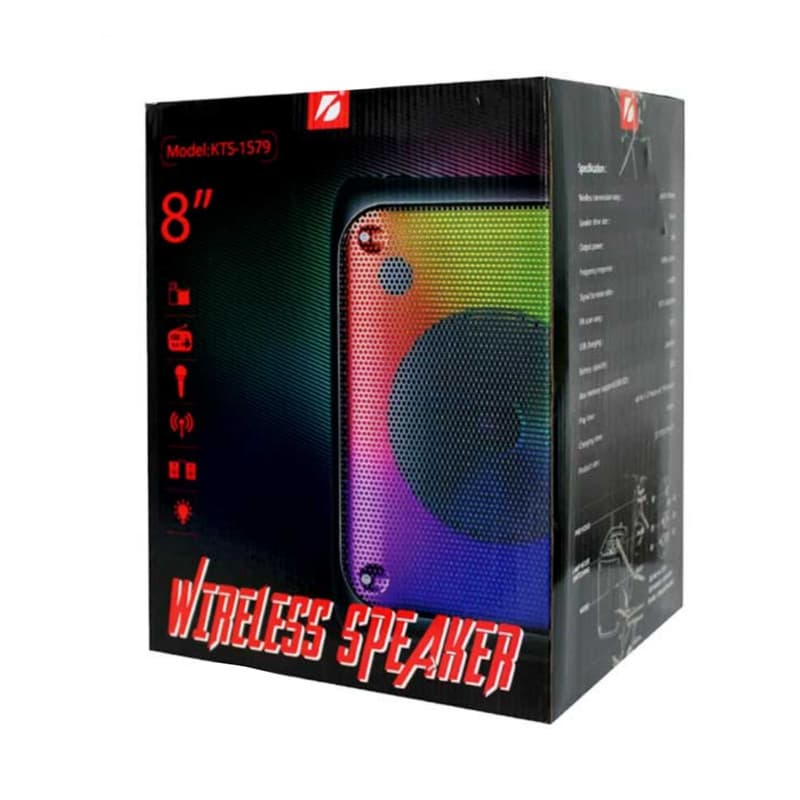 בידורית קריוקי KTS-1579 20W עוצמתית 8 אינץ׳ עם תאורת RGB