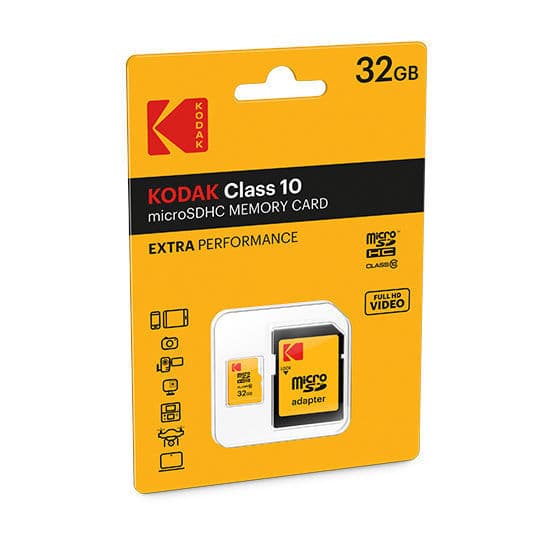 כרטיס זיכרון Kodak Extra Peformance Micro SD 32GB + מתאם