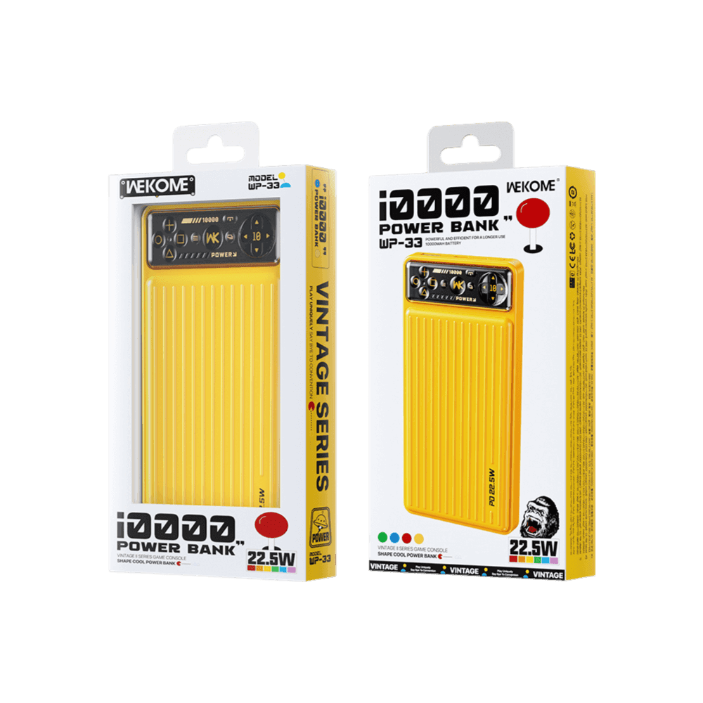 מטען נייד מהיר WEKOME WP-33 10,000mA PD 22.5W צהוב