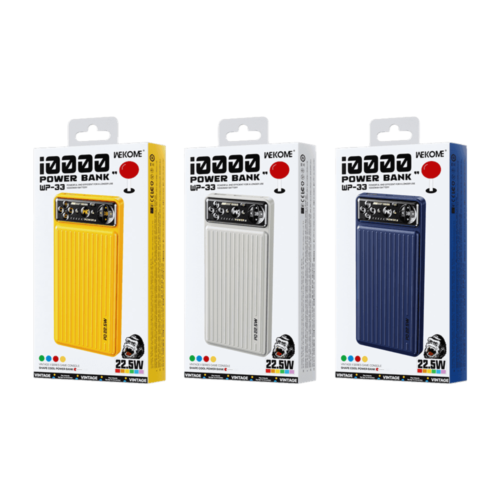 מטען נייד מהיר WEKOME WP-33 10,000mA PD 22.5W צהוב