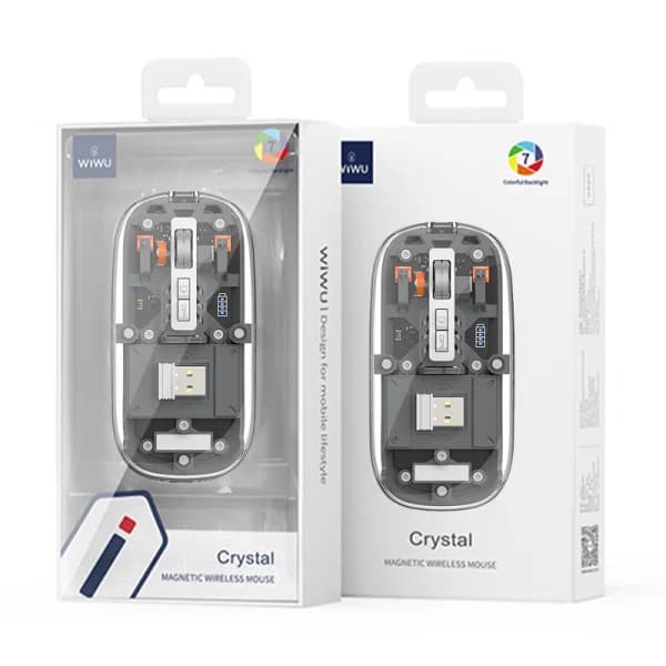 עכבר אלחוטי + בלוטוס WIWU WM105 שקוף אפור