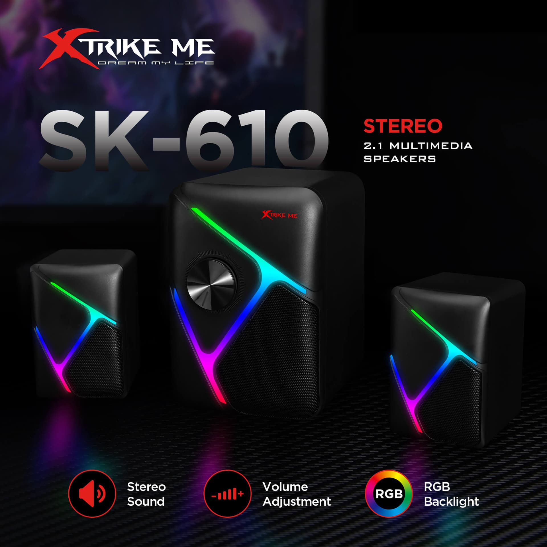 רמקולים גיימינג למחשב Xtrike Me SK-610 RGB