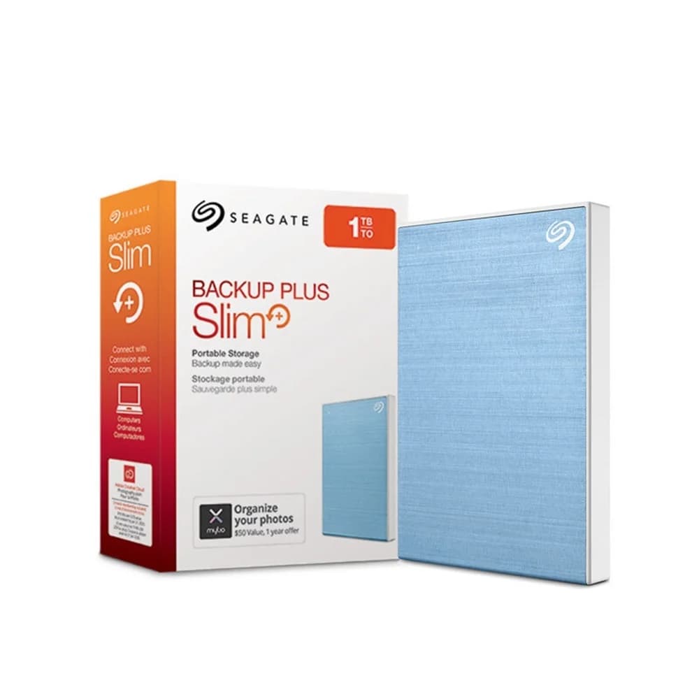 כונן קשיח SEAGATE 2.5" 1TB תכלת BACKUP PLUS SLIM