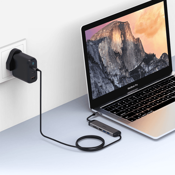 כבל מתאם WIWU Alpha 521H 6in1 USB3.0*2+Type-C Cable+HDMI+SD+TF