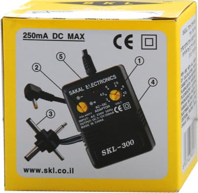 ספק כוח עם כוח משתנה 250mA תוצרת SAKAL