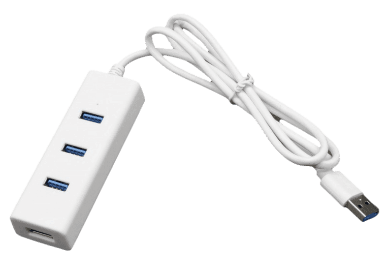 רכזת USB3.0 עם 4 פורטים וכבל מובנה באורך 60 ס"מ + עם אופציה לספק כוח Dagan CMP-USB3HUB2