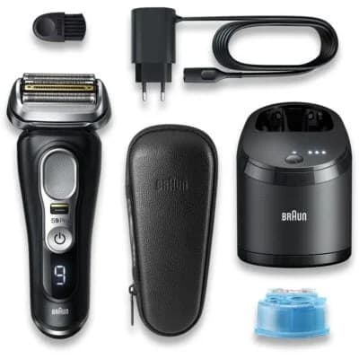 מכונת גילוח Braun Series 9 Pro 9460CC בראון 5 ב-1 כולל מתקן טעינה ותיק מהודר
