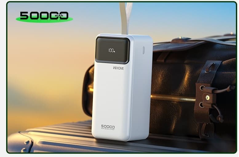 מטען נייד 50,000mAh עם טעינה מהירה  22.5W USB-C דגם WEKOME WP-75