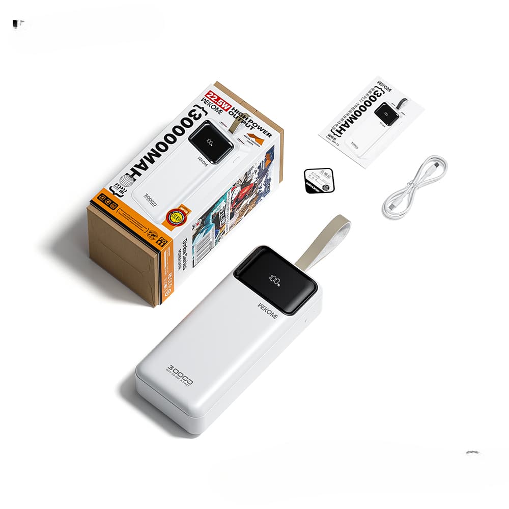 מטען נייד 30,000mAh עם טעינה מהירה  22.5W USB-C דגם WEKOME WP-73