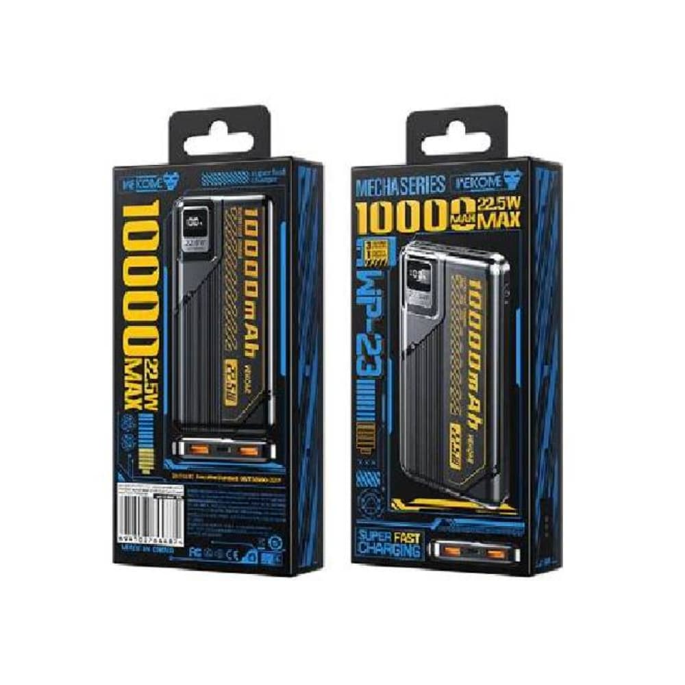 מטען נייד מהיר עם צג  WEKOME WP-23 10,00mA PD 22.5W שחור