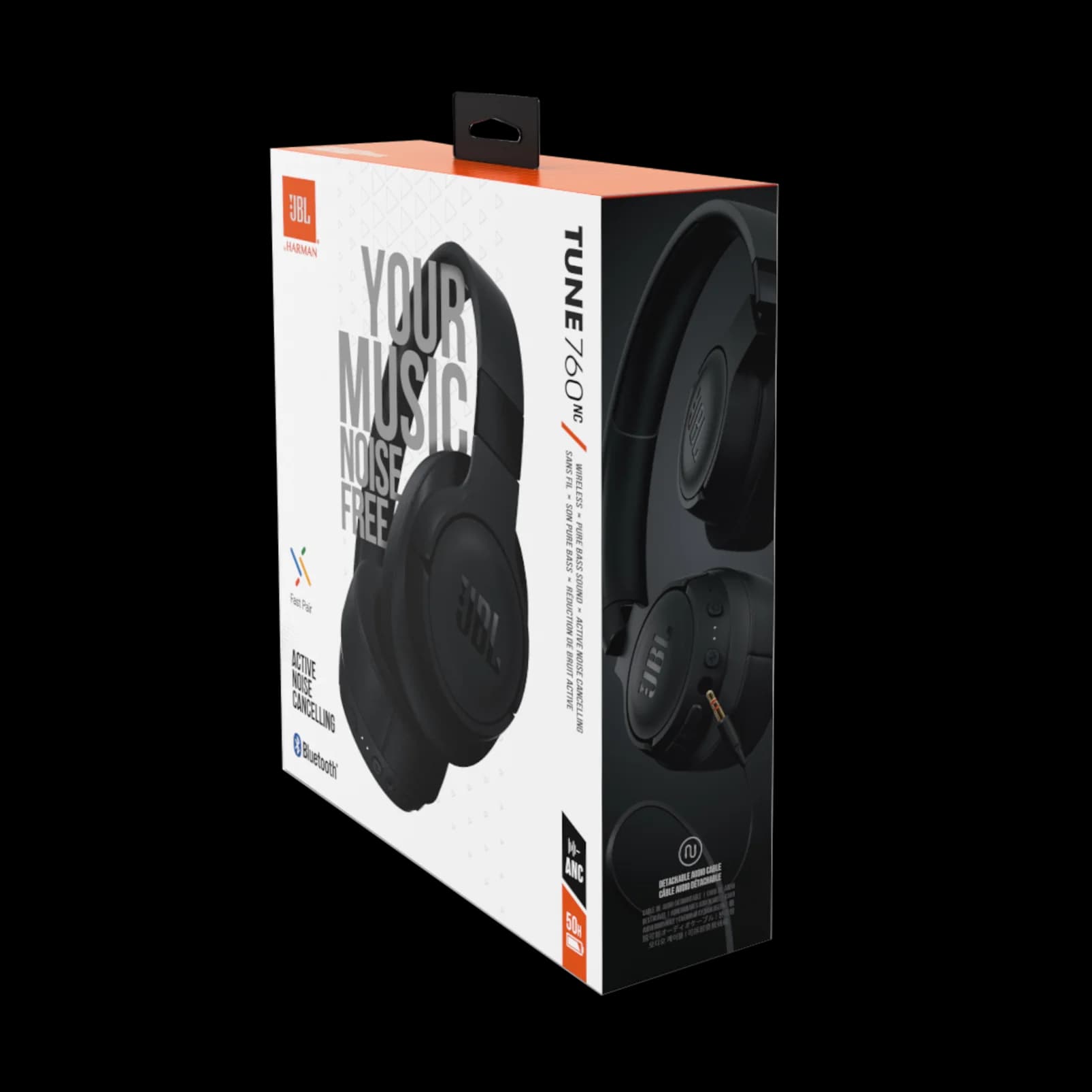 אוזניות קשת אלחוטיות  JBL Tune 760BTNC שחור (יבואן רשמי)