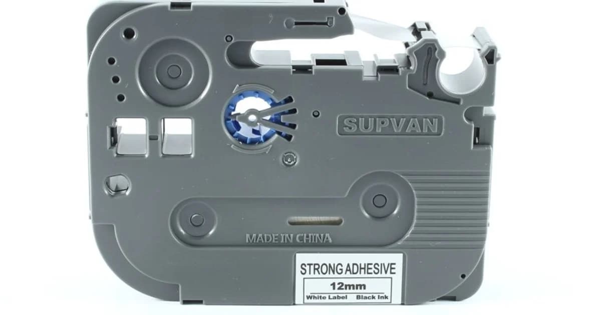 סרט תואם שחור/לבן 12 מ"מ L-231E למדפסת מדבקות SUPVAN (אורך 8 מ`)