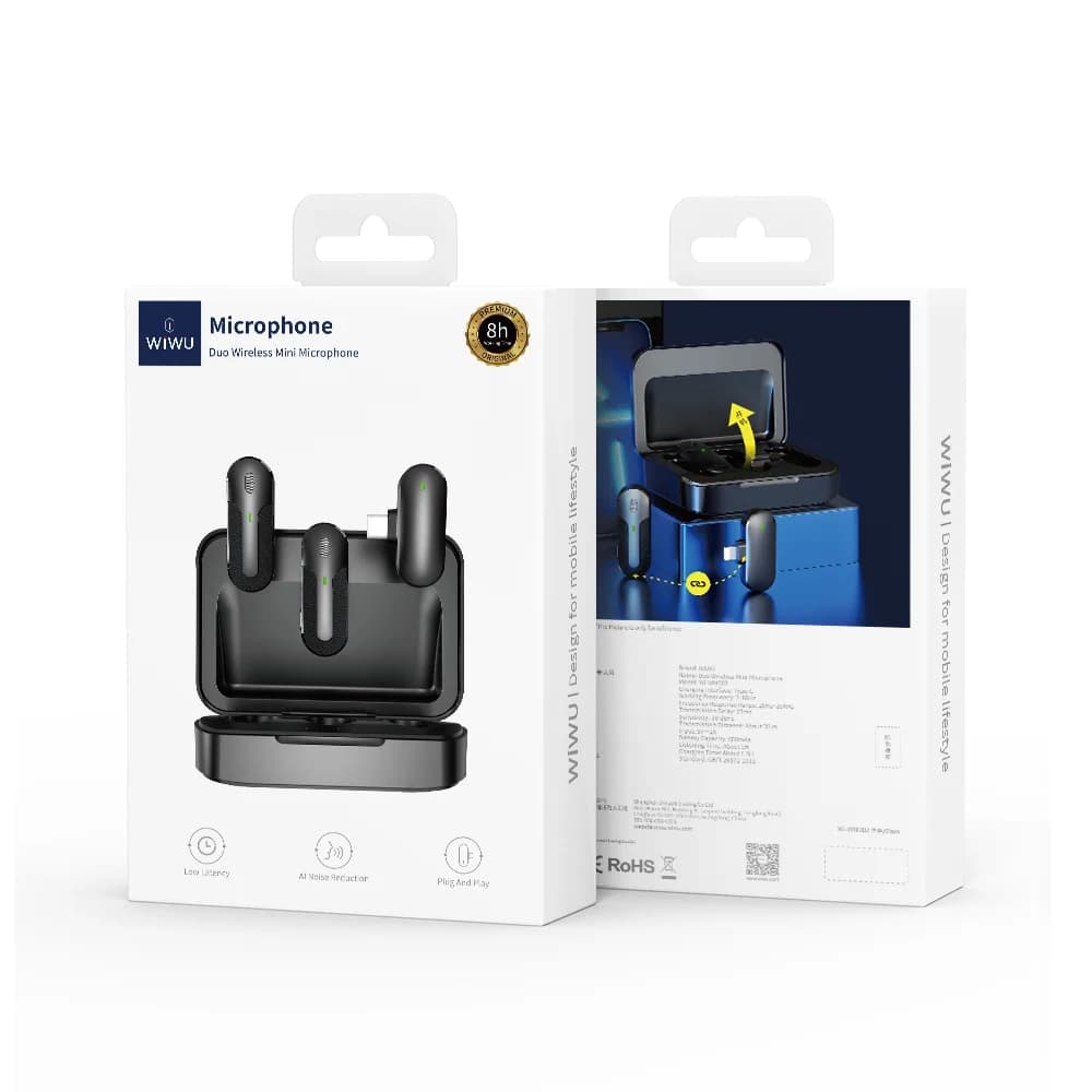 זוג מיקרופונים אלחוטיים לסמארטפון WIWU Wi-WM002 Type-C