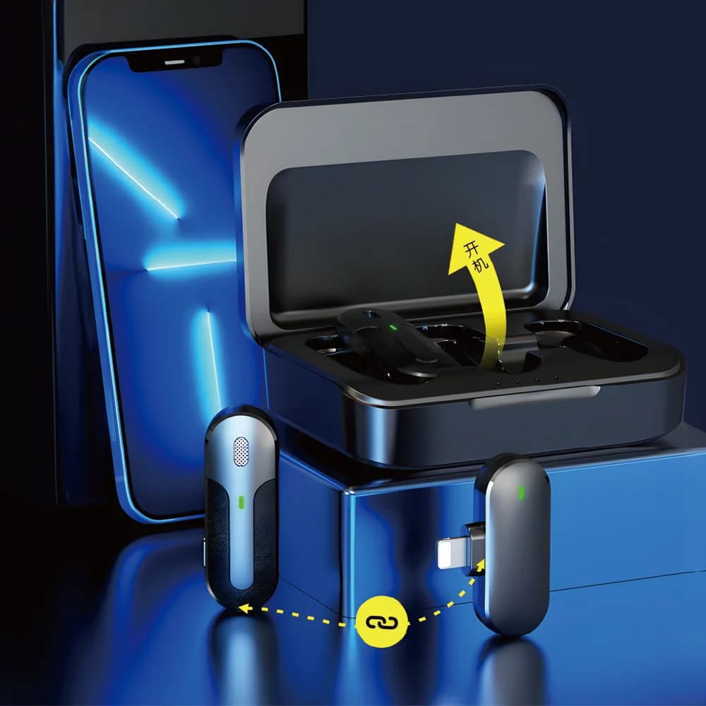 זוג מיקרופונים אלחוטיים לסמארטפון WIWU Wi-WM002 Lightning