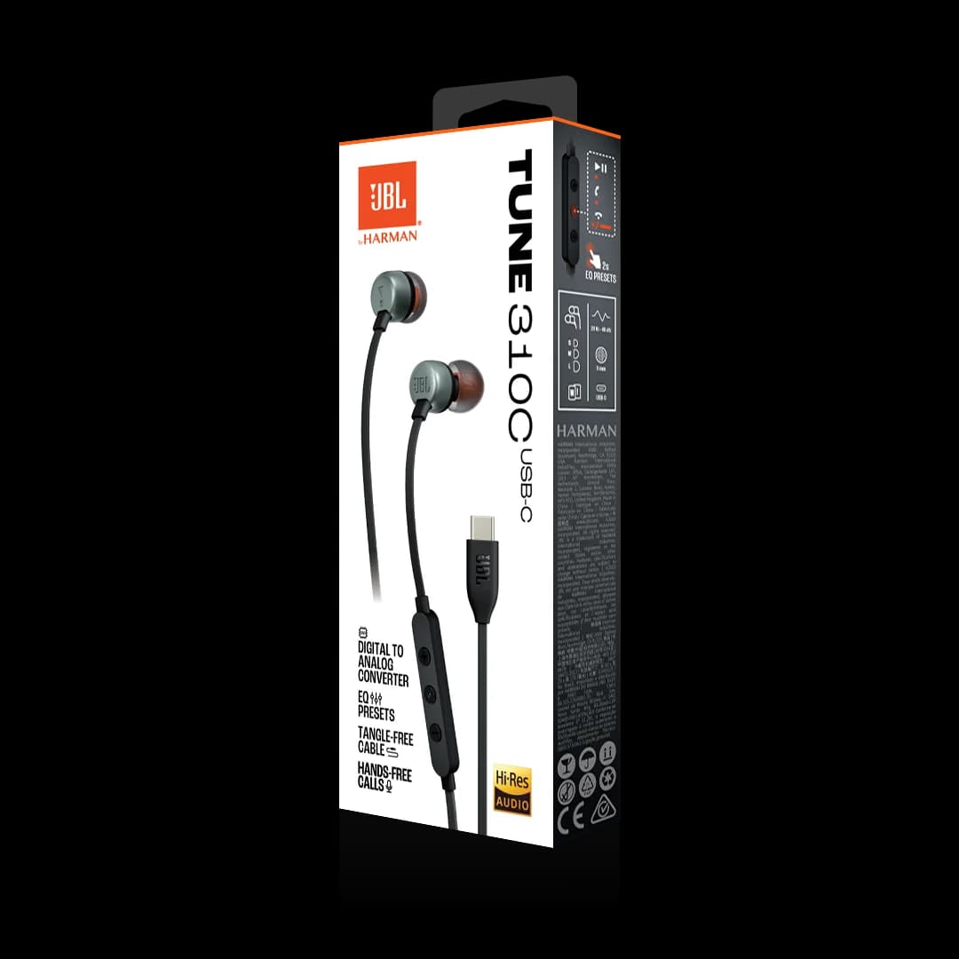 אוזניות JBL Tune 310C - Type-C שחור
