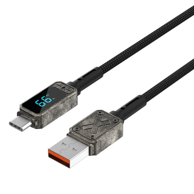 כבל פרימיום עם צג דיגיטלי WIWU TITAN Wi-C038 100W  טייפ סי 1.2 מטר