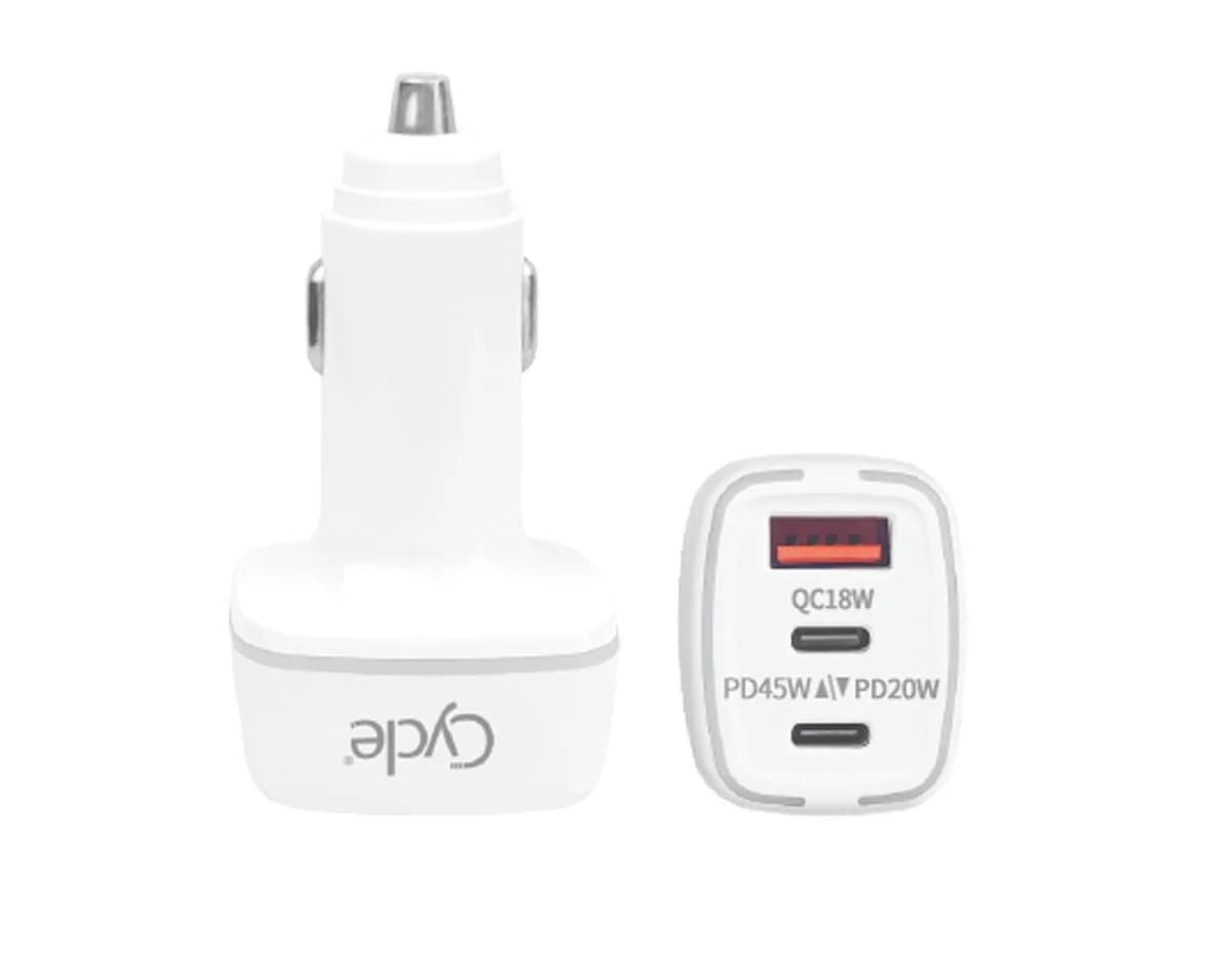 מטען לטלפון לרכב QC PD 65W טעינה מהירה עם 2 יציאות USB-C ויציאת USB-A מבית CYCLE