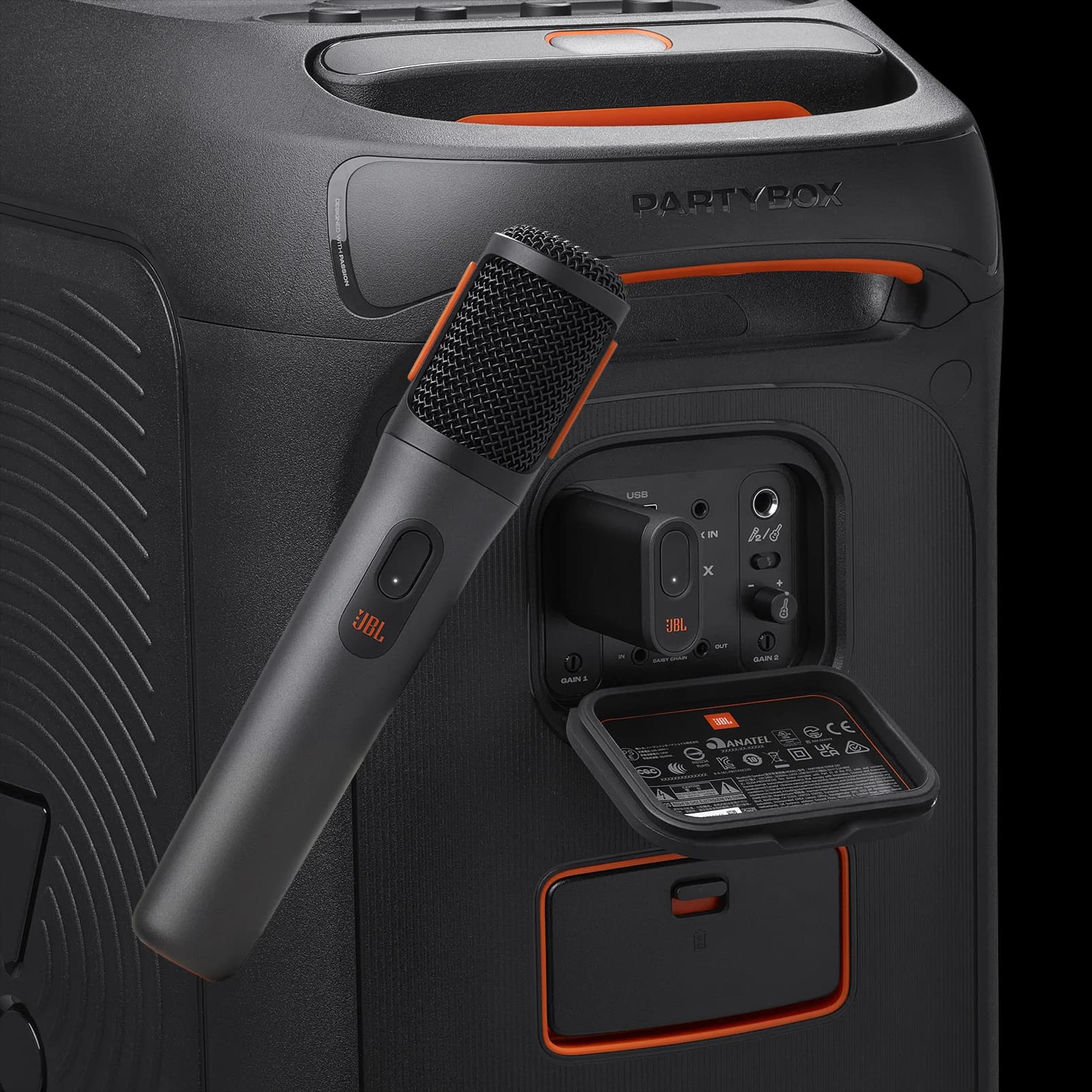 זוג מיקרופונים אלחוטיים JBL PartyBox Wireless Microphone טעינה USB-C