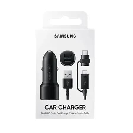 מטען סמסונג מקורי לרכב 2 יציאות Samsung TYPE-C +Micro 15W יבואן רשמי