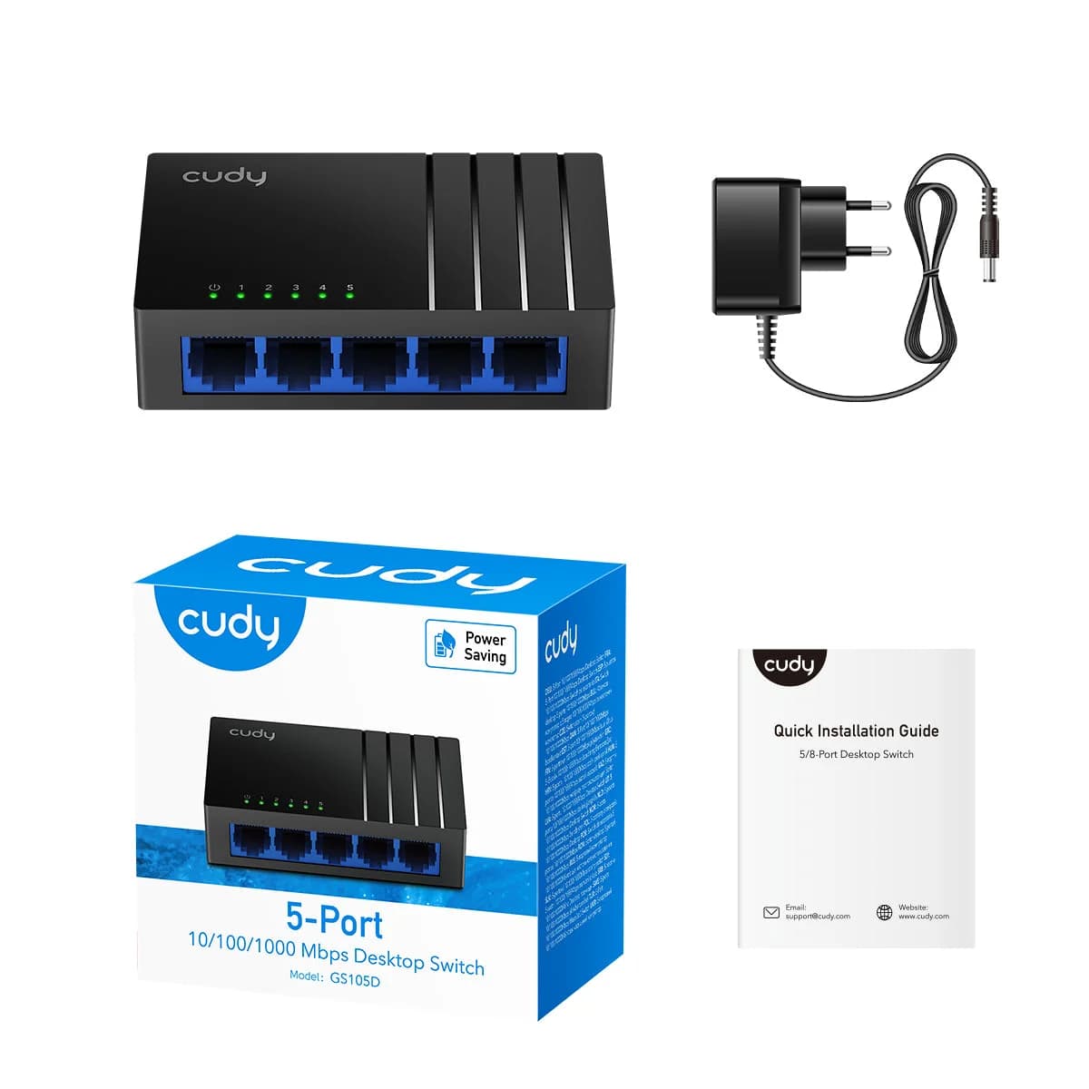 מתג 5 פורט CUDY GS105D 10/100/1000Mbps