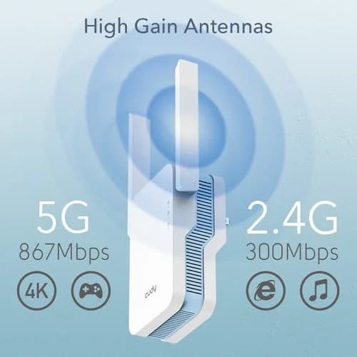 מגדיל טווח CUDY RE1200 AC1200 Dual Band Wi-Fi
