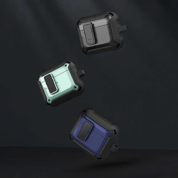 כיסוי קשיח לאוזניות WIWU Mecha AirPods שחור-כחול