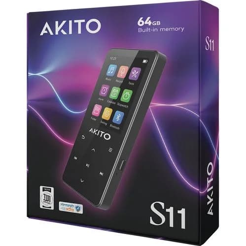 נגן אקיטו S11 64G שחור לכיתחלה מלא AKITO