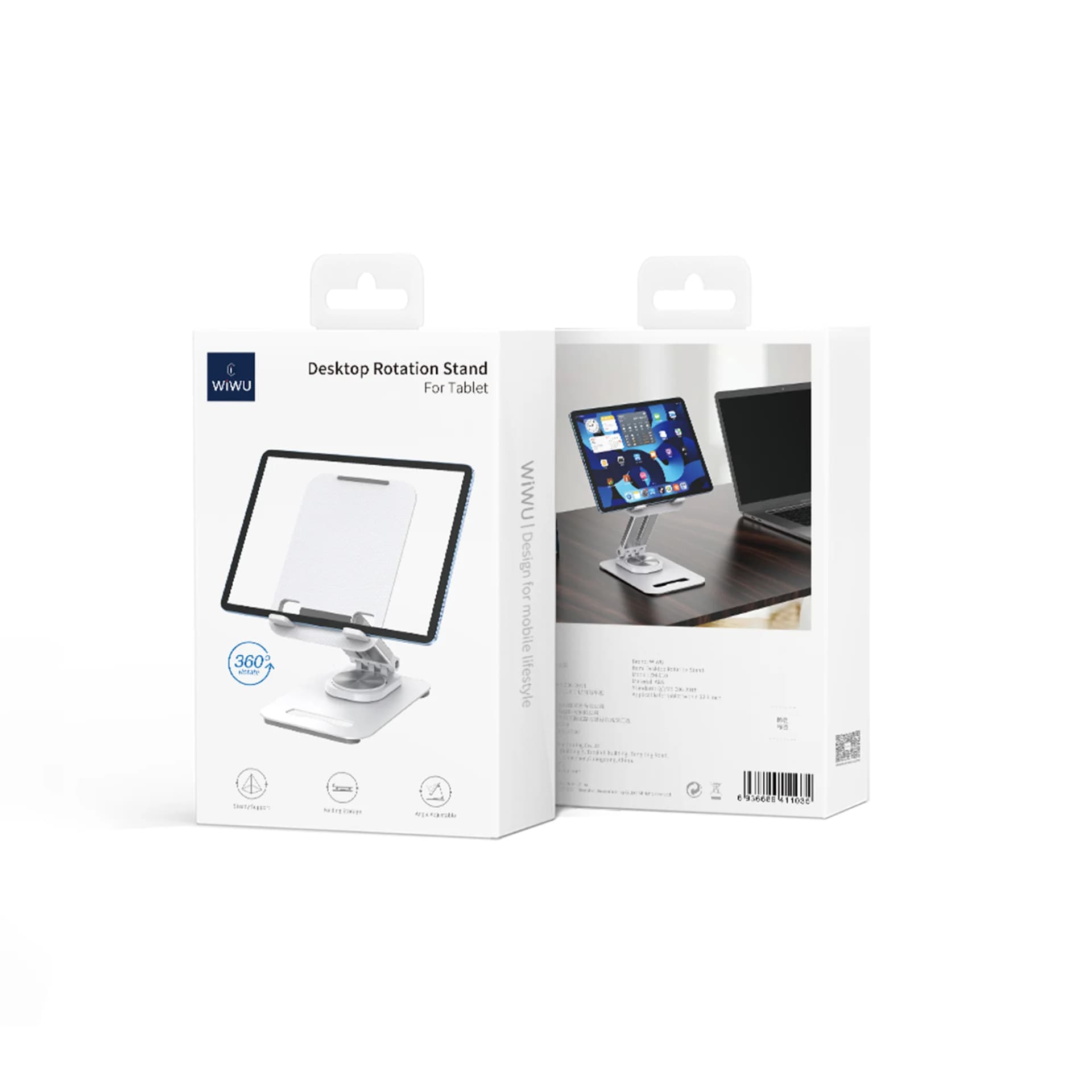מעמד לטאבלט עם סיבוב 360° ובסיס מתכתי wiwu ZM010