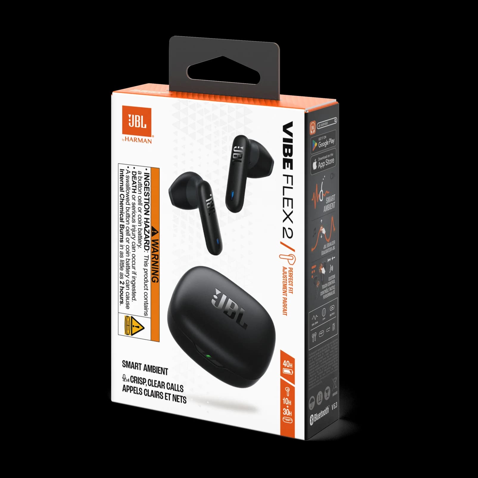אוזניות אלחוטיות JBL Vibe Flex 2 שחור - יבואן רשמי