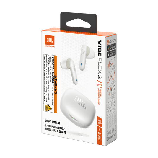 אוזניות אלחוטיות JBL Vibe Flex 2 לבן- יבואן רשמי