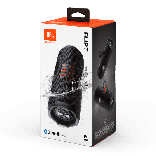 JBL Flip 7 שחור – צליל עוצמתי בכל מקום