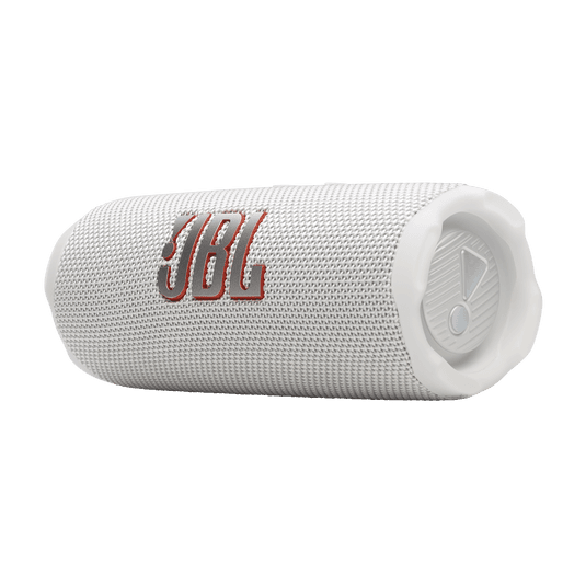 JBL Flip 7 לבן מחובר לרמקול נוסף עם Auracast™