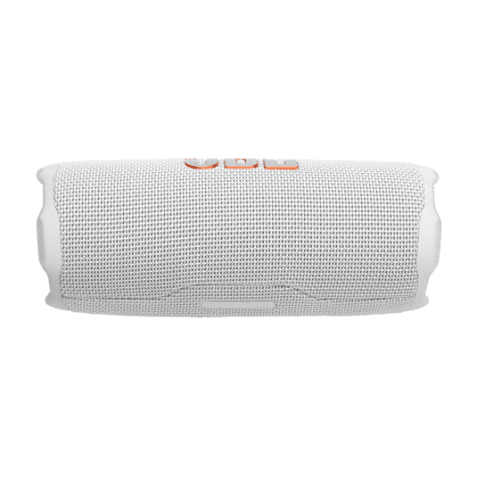 רמקול JBL Flip 7 לבן בהפעלה בזמן טיול בטבע