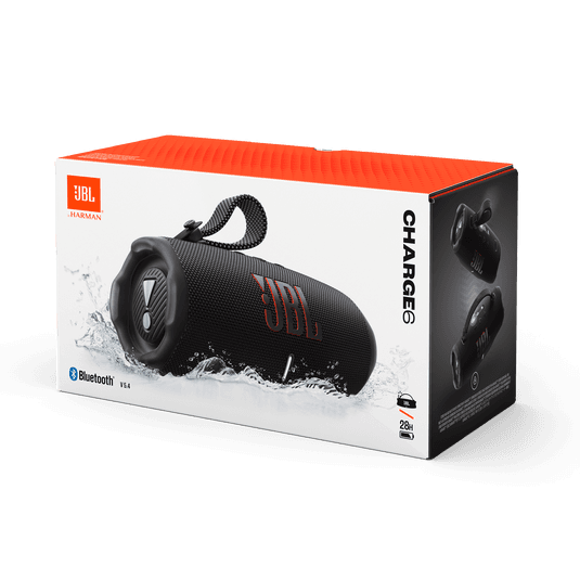 רמקול אלחוטי JBL Charge 6 שחור- שנת אחריות ע"י היבואן הרשמי