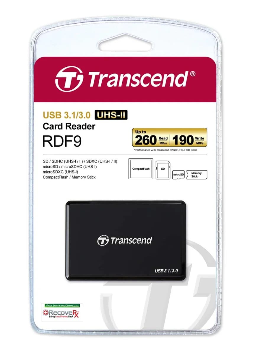קורא כרטיסים Transcend TS-RDF9K2 USB 3.1 צבע שחור