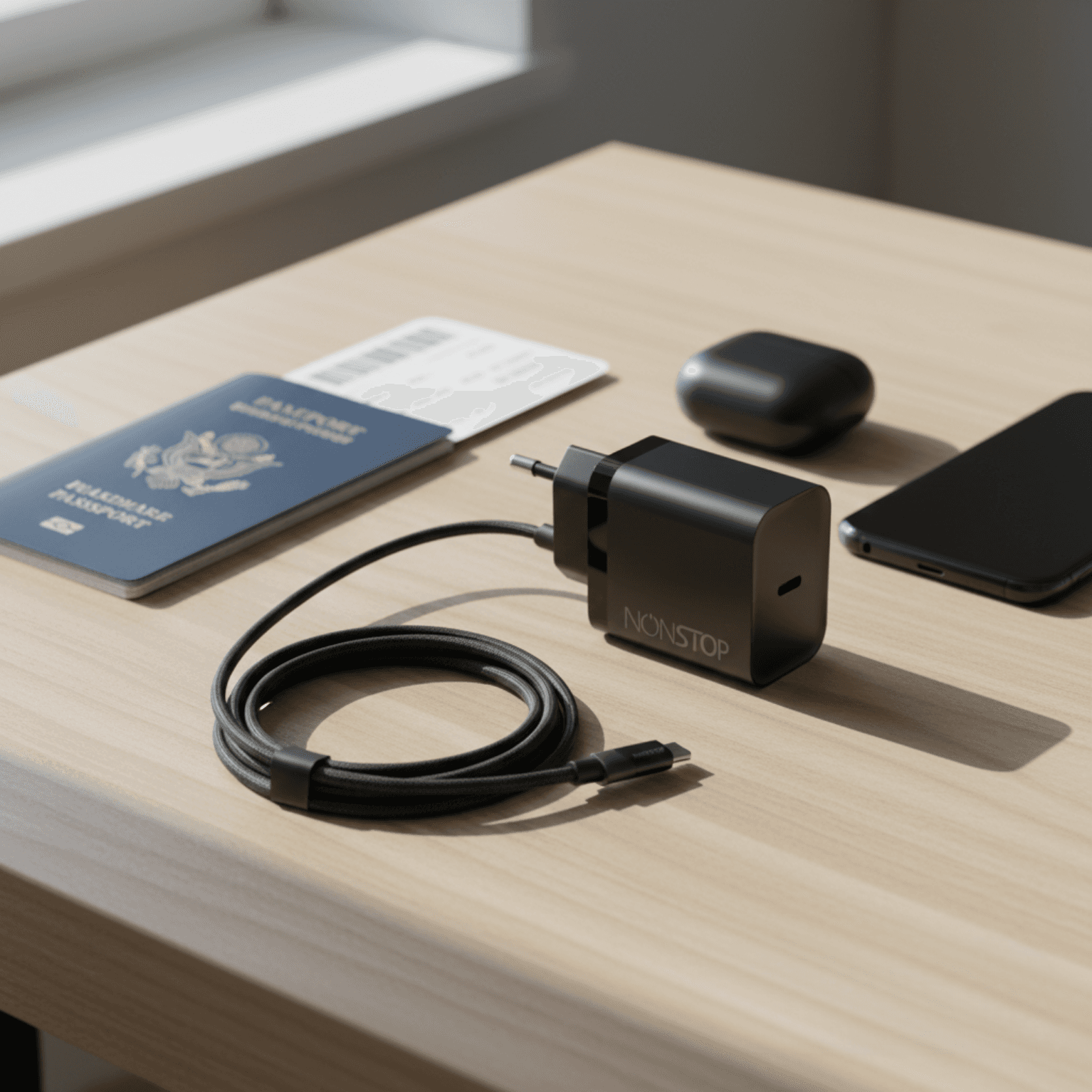 מטען קיר שחור NONSTOP PowerLine 20W USB-C PD