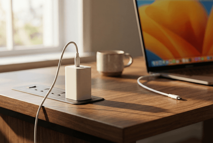 מטען קיר לבן 3 יציאות NONSTOP PowerLine 65W USB-C PD + כבל USB-C