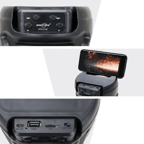 בידורית GTS-2152 10W עם מיקרופון חוטי 2X4 אינץ'