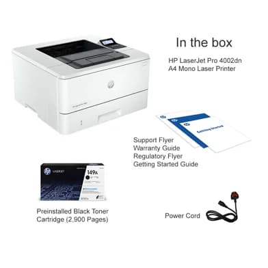 מדפסת לייזר ש/ל HP LaserJet Pro 4002dn 2Z605F סינגל LAN דו"צ