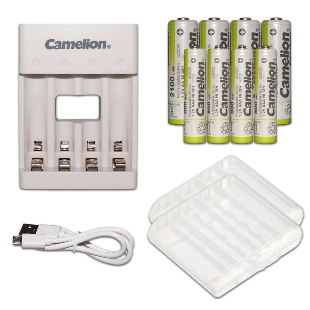 מטען סוללות Camelion AA/AAA + סוללות AAA