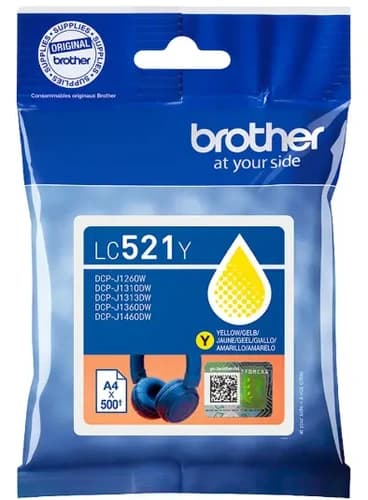 דיו צהוב מקורי Brother LC-521Y בראדר (500 דף)