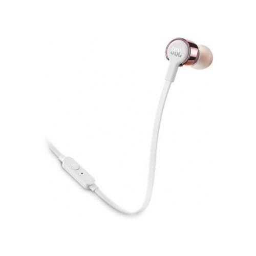 אוזניות חוטיות JBL T210 ורוד/לבן