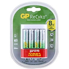 מטען+סוללות GP Recyko AA