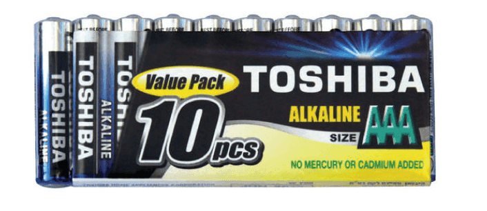 מארז 10 סוללות קטנות TOSHIBA טושיבה גודל AA