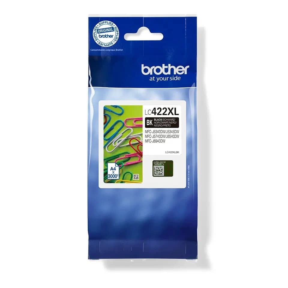 דיו שחור מקורי Brother LC-422XLBK בראדר (3,000 דף)