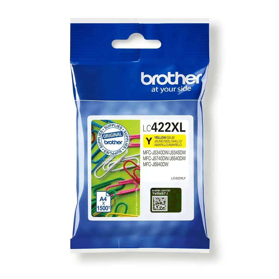 דיו צהוב מקורי Brother LC-422XLY בראדר (1,500 דף)