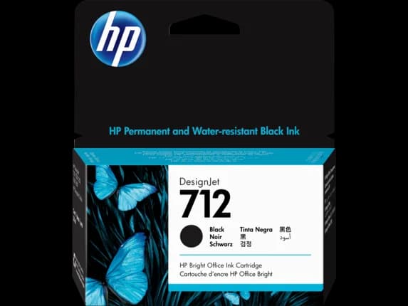 דיו שחור מקורי HP 712 3ED70A כמות 38 מ"ל