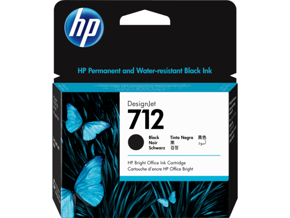דיו שחור מקורי HP 712 3ED71A כמות 80 מ"ל