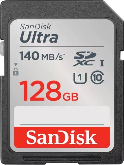 כרטיס זיכרון SanDisk Ultra SDSDUNB-128G SD UHS-I 140MB/s Class 10 U1 נפח 128GB