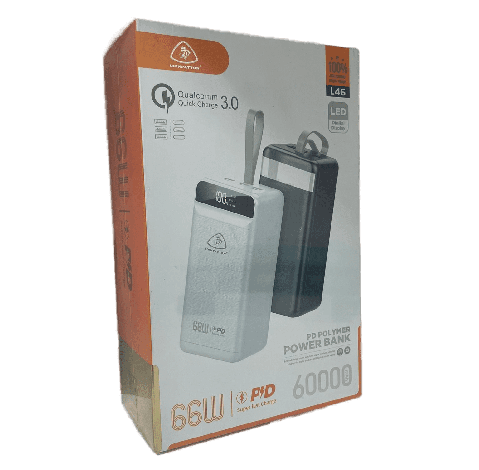 מטען נייד Lionpatton L46 60,000mA QC 3.0 + טעינה מהירה 66W (שחור)